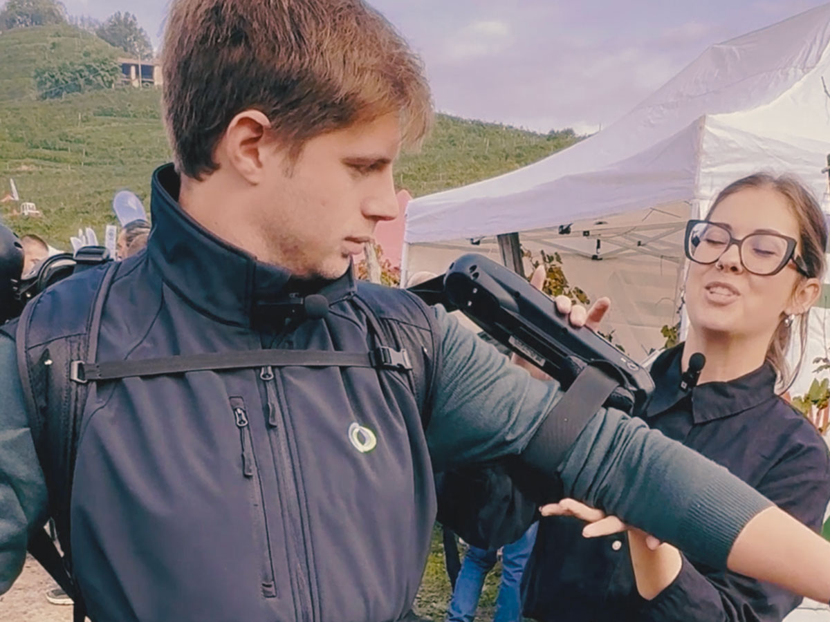 Dimostrazione di esoscheletro passivo a Vite in Campo 2024